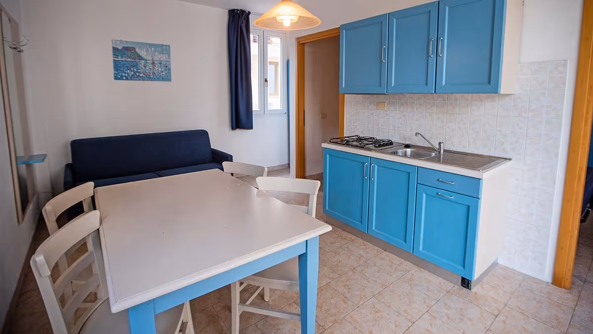 Lichte woonkeuken in een verblijf van Camping Bella Italia